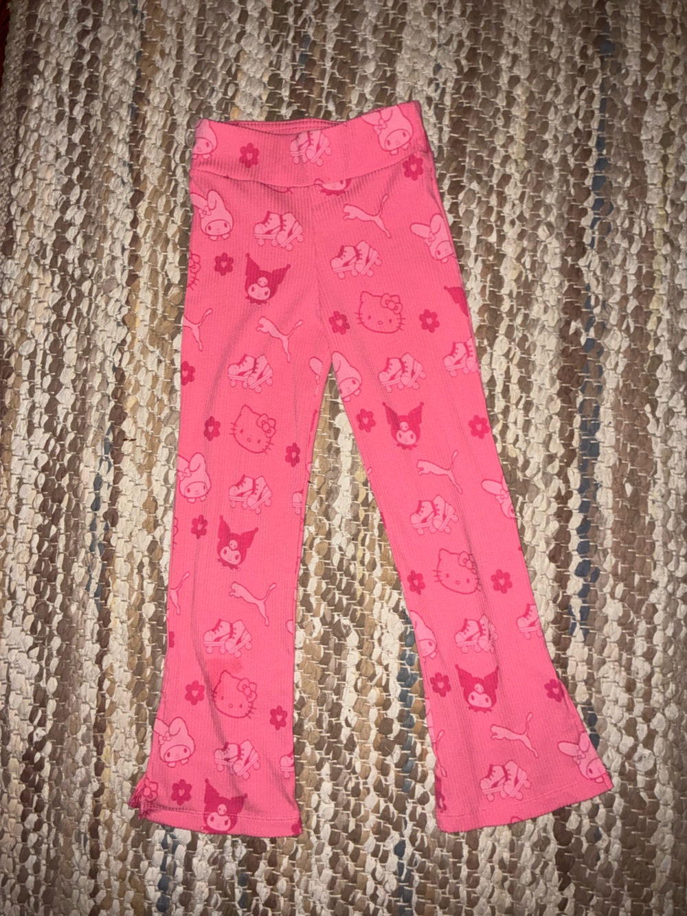 Sanrio Pink Floral Character Flared Leggings